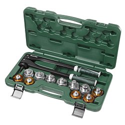 Расширитель-калибратор для муфт под пайку труб из цветного металла Kraftool 23650-H12, d 10,12,15,18,22,28мм, 1/4",3/8",1/2",5/8",3/4", бокс