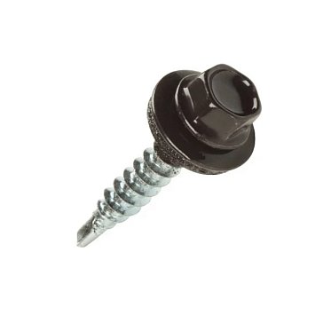 Изображение товара Саморез кровельный Starfix SMV1-84910-5, 4.8х29 мм, цинк, шайба с прокладкой, PT1, RAL 8017, 5 кг 