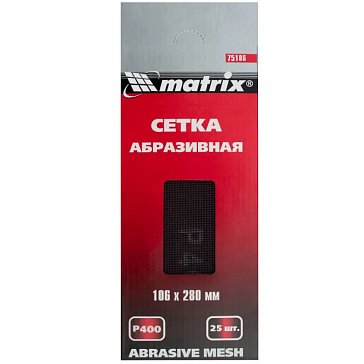 Изображение товара Сетка абразивная Matrix 75186 P 400, 106 х 280 мм, 25 шт.