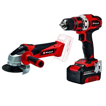 Изображение товара Набор акк инструмента Einhell PXC TE-TK 18/2 Li Kit УШМ + дрель