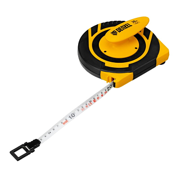 Изображение товара Рулетка геодезическая Denzel 31291, 30 м х 15 мм, закрытый корпус, фиберглассовая лента