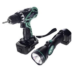 Аккумуляторная дрель-шуруповерт Hitachi DS12DVF3-TB + фонарь