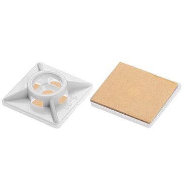 Изображение товара Площадка для хомут-стяжки Starfix SM-47751-100,19х19 мм, самоклеящаяся, белая (100 шт) 
