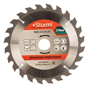 Изображение товара Диск пильный Sturm 9020-210-30-24T для дерева и пластика 210 мм