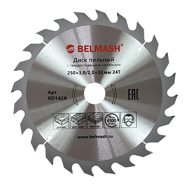 Изображение товара Диск пильный Belmash 250x3,0/2,0x32/30, 24T RD142A