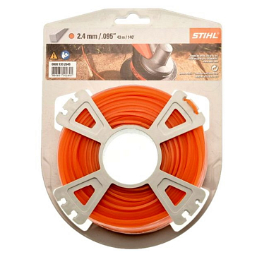 Изображение товара Леска для триммера Stihl 2,4 мм, 43 м, квадрат, оранжевая