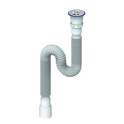 Изогнутый сифон для раковины Unicorn D230 1200 мм 1.1/2"х40/50 (выпуск нержавейка, винт 80 мм)