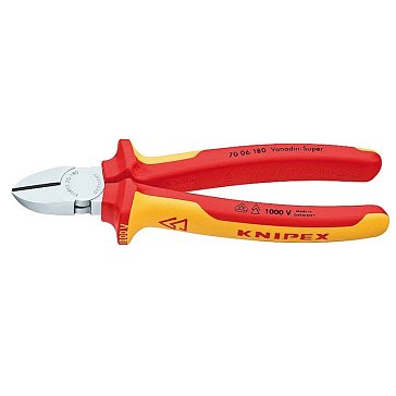 Изображение товара Бокорезы для кабеля Knipex KN-7006180 с двукомпонентными рукоятками и диагональной формой губок