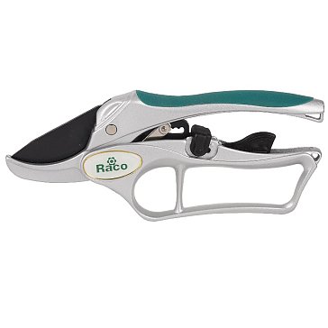 Изображение товара Секатор Raco 4206-53/150C, с алюминиевыми рукоятками, храповым механизмом и эфесом, рез до 20мм, 200мм