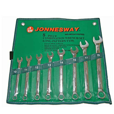 Изображение товара Набор комбинированных ключей Jonnesway W264108PRS, 8 предметов, 10-19 мм