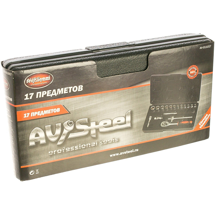 Набор инструментов AV Steel AV-011017, 1/4", профессиональный, 17 предметов в Муроме