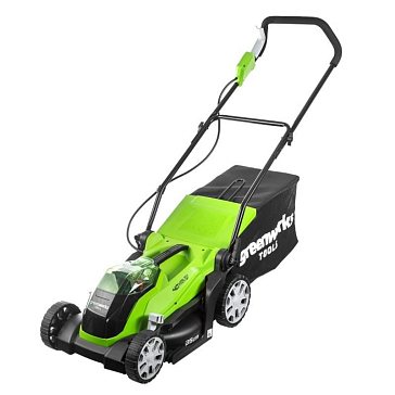 Изображение товара Аккумуляторная газонокосилка Greenworks G40LM35K4 40В, 35см с травосборником