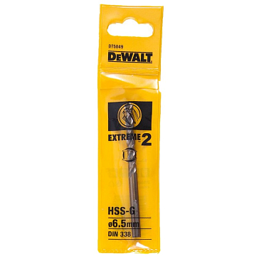 Изображение товара Сверло по металлу DeWalt Extreme 2 DT5049-QZ, HSS-G, 6.5х101х58 мм
