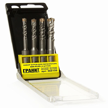 Изображение товара Набор буров Гранит Quadro-X 568100, SDS-Plus