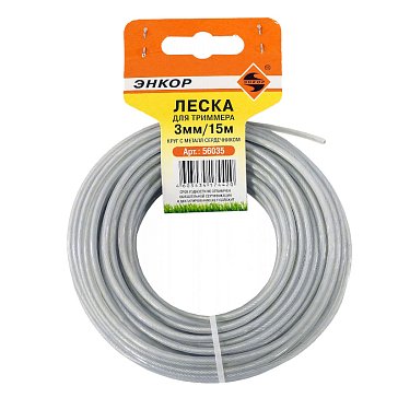 Изображение товара Леска для триммера Энкор 56035 3 мм 15 м с металлическим сердечником