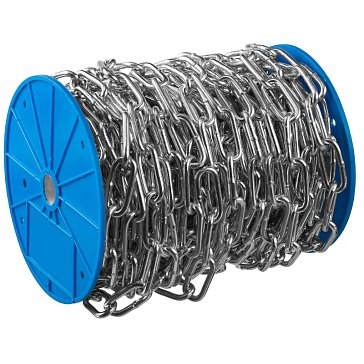 Изображение товара  Цепь длиннозвенная Зубр Профессионал 4-304030-06, DIN 763, оцинкованная сталь, d=6мм, L=30м