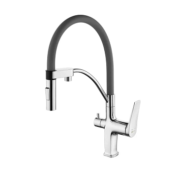 Изображение товара Смеситель для кухни шланговый Lemark Comfort LM3074C-Gray с фильтром