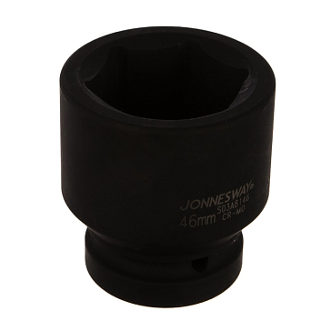 Изображение товара Головка торцевая ударная Jonnesway S03A8146 (квадрат 1 дюйм, размер 46мм, длина 74 мм, материал хром)