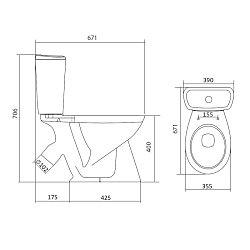 Унитаз-компакт Santek БРИЗ 1WH202569