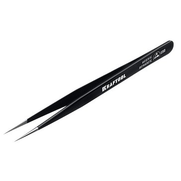 Изображение товара Антистатический антимагнитный прецизионный пинцет Kraftool 222125, прямой, 135 мм 