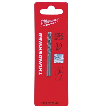 Изображение товара Сверло по металлу Milwaukee Thunderweb 4932352349, HSS-G, 3.0x61, 2 шт.