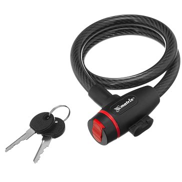 Изображение товара Универсальный велосипедный тросовый замок Matrix 91834 12x650 мм влагозащищенный