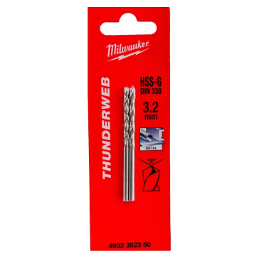 Изображение товара Сверло по металлу Milwaukee Thunderweb 4932352350, HSS-G, 3.2x65, 2 шт.