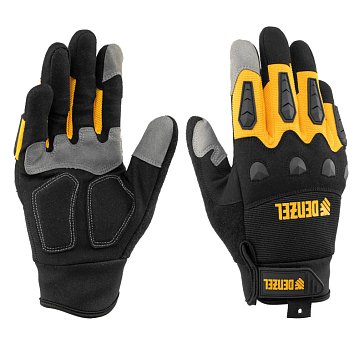 Изображение товара Перчатки универсальные Denzel 68002, усиленные, с защитными накладками, размер 9