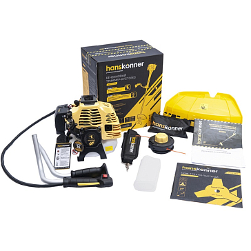 Изображение товара Бензиновый триммер Hanskonner HBT133D с леской и диском для ухода за газоном