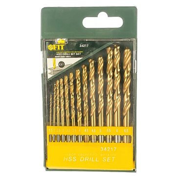 Изображение товара Набор сверл по металлу Fit 34217 HSS-TiN 13 шт практичный и долговечный