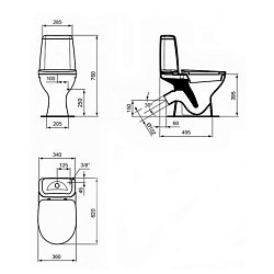 Унитаз-компакт VIDIMA Сириус Элеганс W917661