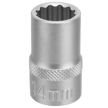 Изображение товара Головка торцевая Stels 13659, 14 мм, 12-гранная, CrV, под квадрат 1/2", хромированная