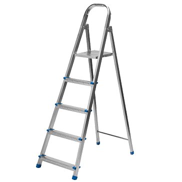 Изображение товара Стремянка Сибртех 97837, 5 ступеней, стальная, оцинкованная, россия