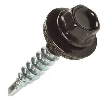 Изображение товара Саморез кровельный Starfix SMV1-66086-5, 4.8х19 мм цинк, шайба с прокл., PT3, RAL 8017 (5 кг) 