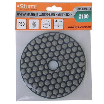 Изображение товара Круг шлифовальный гибкий Sturm 9012-D100-30