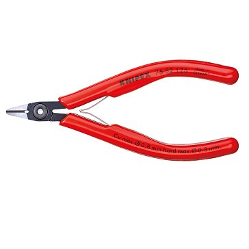 Изображение товара Бокорезы для электроники Knipex KN-7552125, узкая головка, 125 мм, обливные ручки