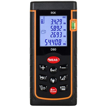 Изображение товара Лазерный дальномер Rgk D80 до 80 м с памятью и IP54