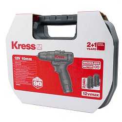 Аккумуляторная дрель-шуруповерт ударная Kress KU362 (бесщеточная, напряжение 12В, вес 1.5 кг)