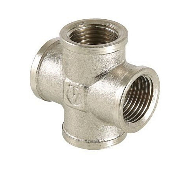 Изображение товара Крестовина Valtec ВР 1/2" для металлических труб, латунь, хром