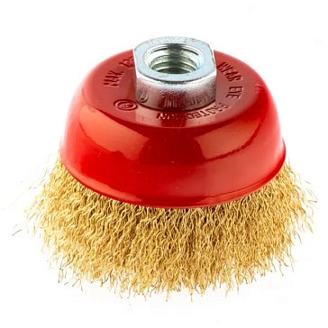 Изображение товара Щетка для УШМ Matrix 74604 75 мм M14 латунная витая проволока