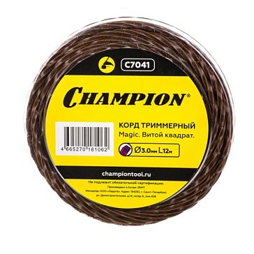 Изображение товара Корд триммерный Champion Magic C7041, 3.0мм* 12м, витой квадрат 