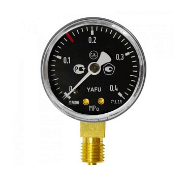 Изображение товара Манометр для редуктора YAFU 4 атм ацетилен радиальное соединение