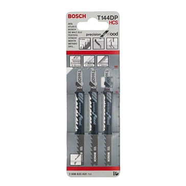 Изображение товара Пилки для лобзика Bosch T 144 DP для дерева, 3 шт.