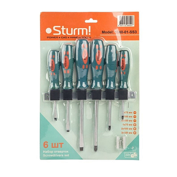 Изображение товара Набор отверток Sturm 1040-01-SS3 универсальный с магнитными наконечниками