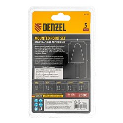 Набор шарошек абразивных Denzel 76027 для дрели ((ПШМ), 63С, 5 шт.)