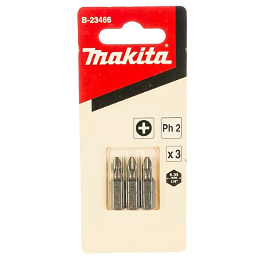 Изображение товара Насадка PH2 Makita B-23466 25 мм 3 шт трёхштучный комплект для шуруповёрта