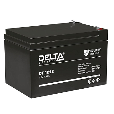 Изображение товара Аккумулятор ОПС Delta DT 1212 (AGM, 12v, емкость 12 Ач)