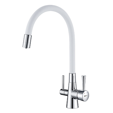 Изображение товара Смеситель для кухни Lemark Comfort LM3075C-White с гибким изливом