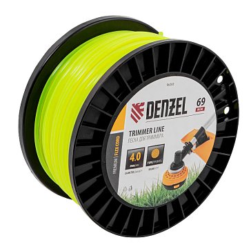 Изображение товара Леска для триммера Denzel FLEX CORD 96283, круглая, 4,0мм х 69м, на DIN катушке 