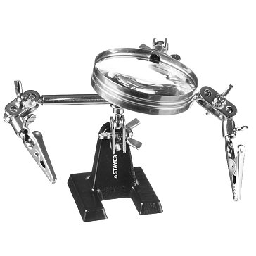 Изображение товара Штатив Stayer MASTER 55339 для электронной платы с увеличительной линзой
